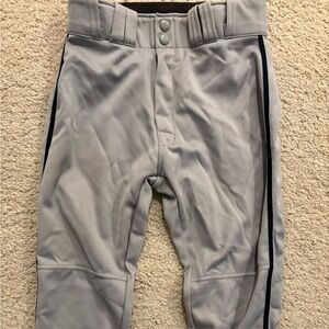 Easton Light Gray Baseball Pants with Black Side Stripes